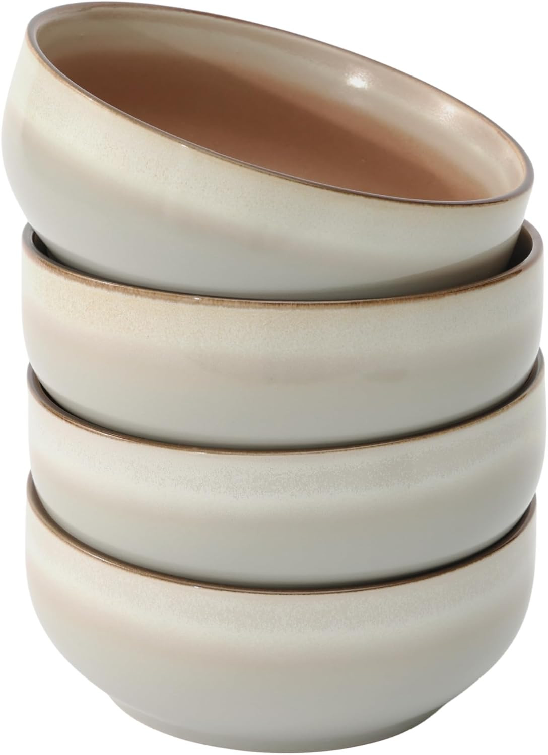 Ceramic Cereal Bowls Set of 4-21 oz Stoneware Bowls for Soup, Salad, Dessert or Ice Cream - Stack... | Amazon (US)