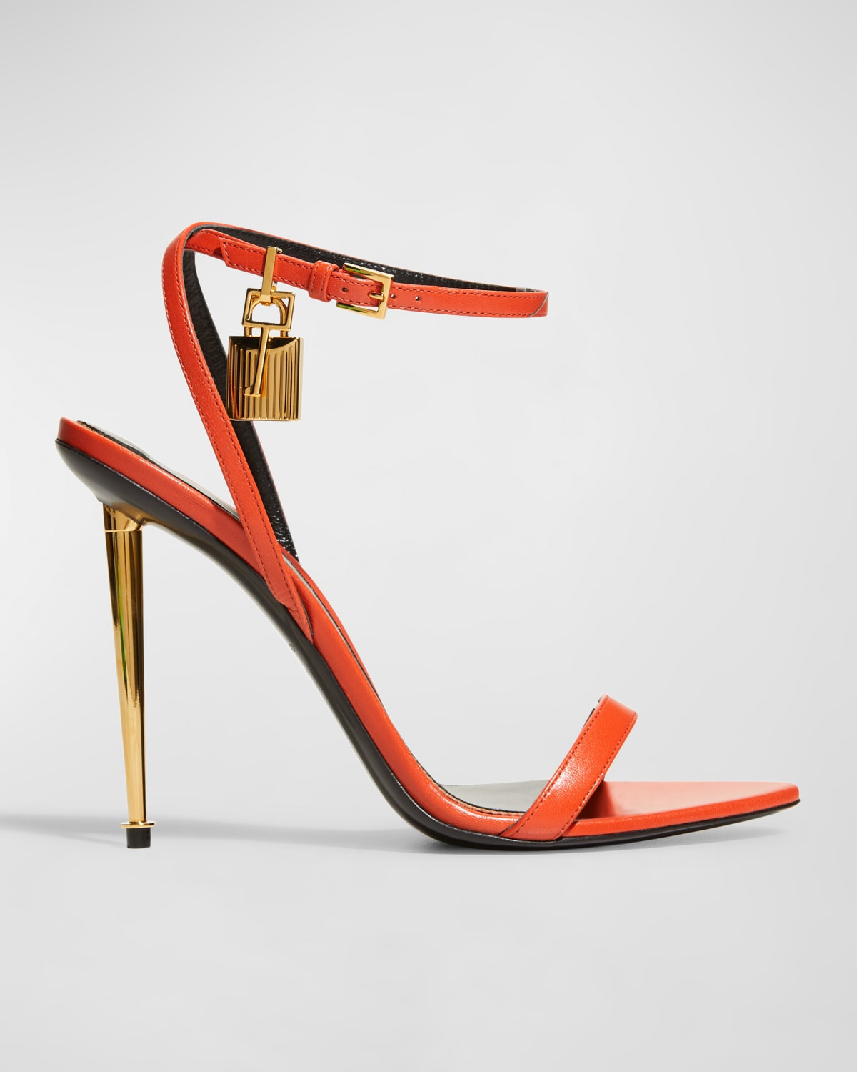 105mm Lock Stiletto Sandals | Neiman Marcus
