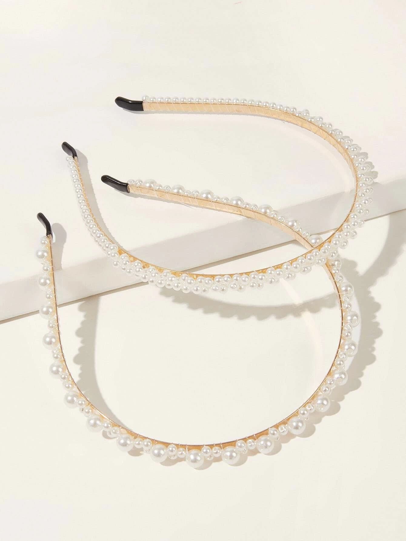 Faux Pearl Decor Headband 2pcs | SHEIN