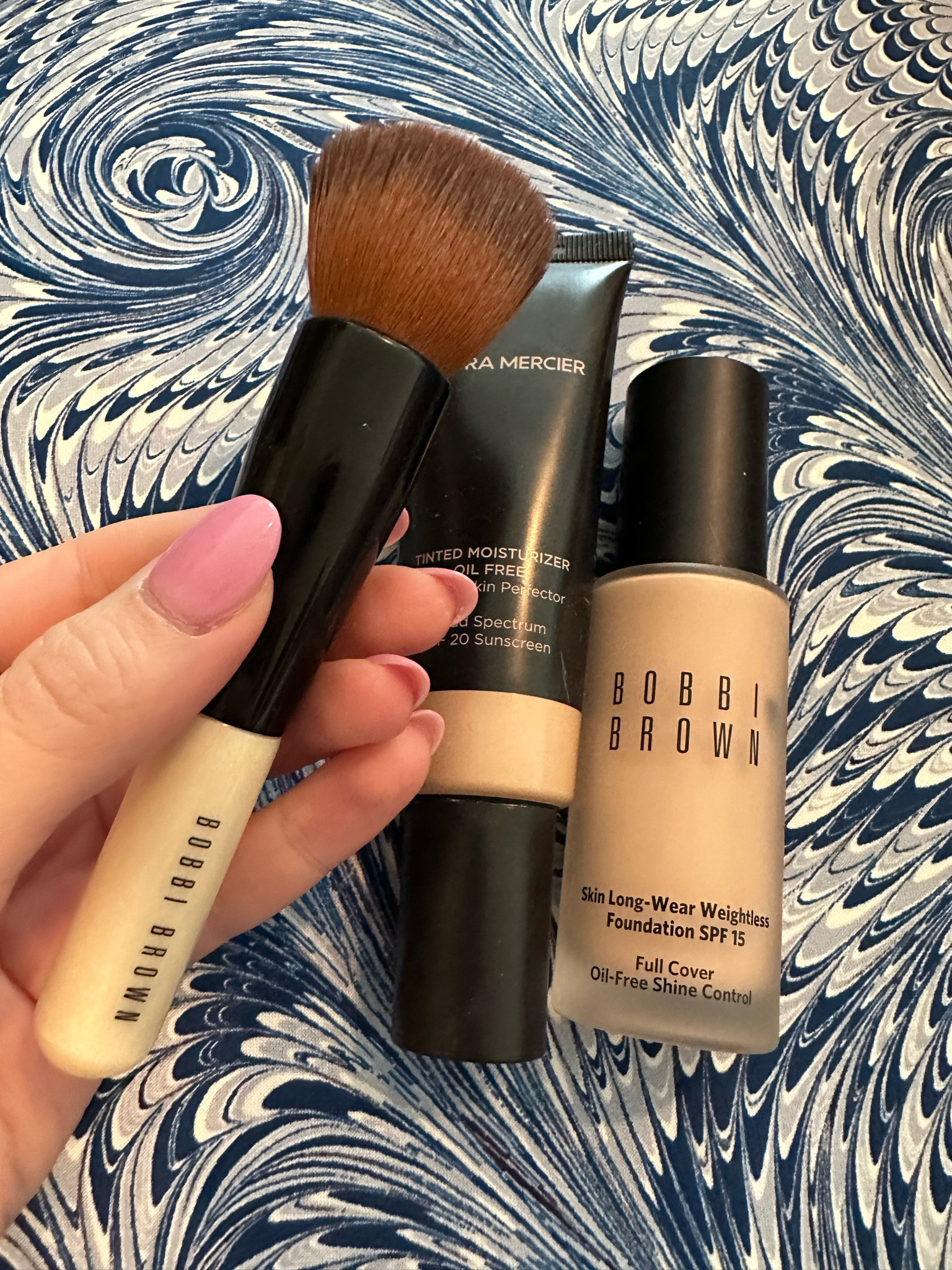 I love the coverage on the Bobbi brown foundation and Laura Mercier tinted moisturizer! I will mainly use the tinted moisturizer for everyday (it is tried and true fave forever) and will go for the foundation for an event or night out most of the time! The full coverage Bobbi brown face brush is amazing and really gets in those creases especially around my eyes and nose! 

#LTKbeauty