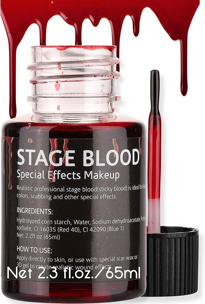 CCBeauty 2.3oz Fake Blood Washable, Stage Blood Makeup, Safe Realistic Edible Scab Bloods for Clo... | Amazon (US)