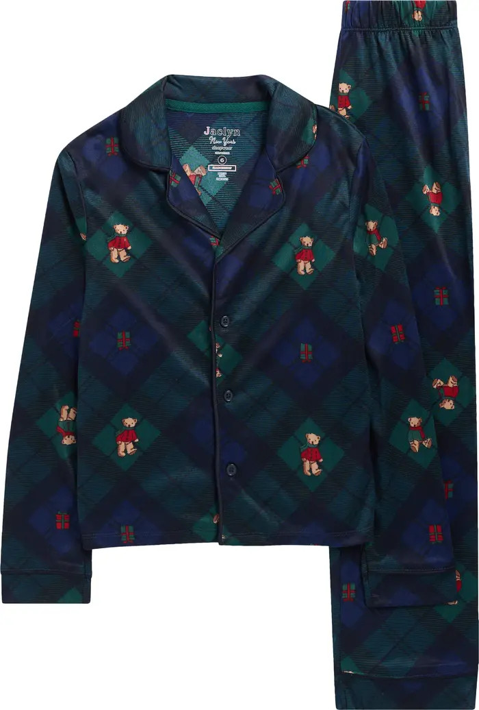 JACLYN Kids' Matching Family Bear Plaid Two-Piece Pajamas | Nordstromrack | Nordstrom Rack