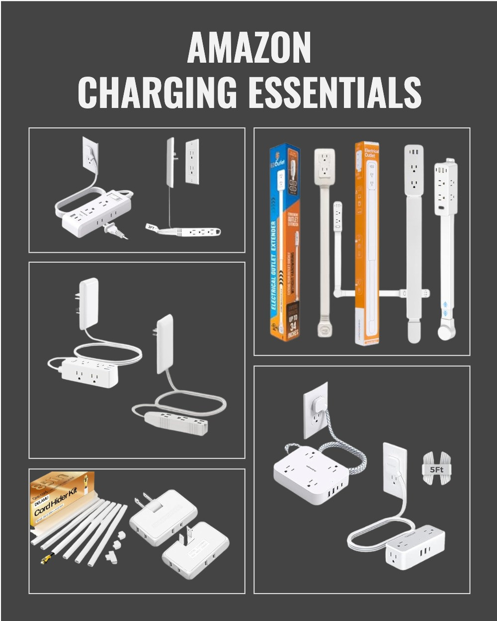 No more charging hassle or trying to reach down for an outlet. Perfect for sofas, night stands, wall desks and more! Charging extension cord stick. 

 #LTKmomlife #LTKOver40 #LTKHome