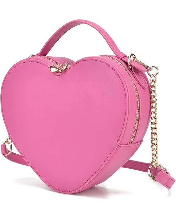 lola mae Heart Shape Satchel Crossbody Purse for women Zip Around Shoulder Bag | Amazon (US)