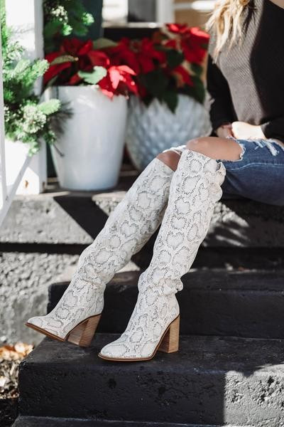 Saint Boots - White Snakeskin | Hazel and Olive