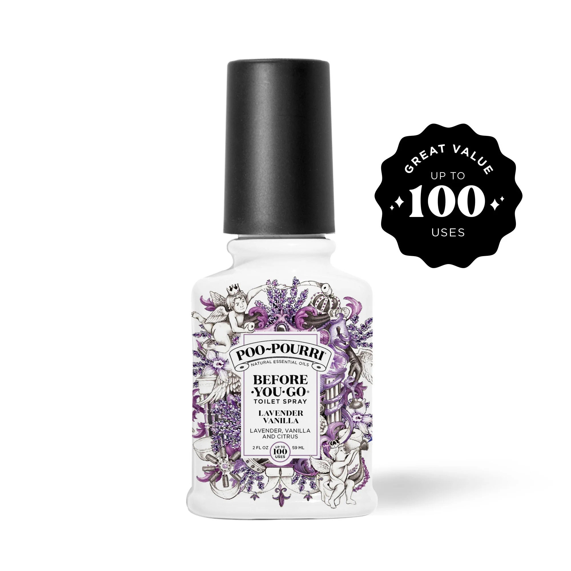 Poo~Pourri Lavender Vanilla, Lavender + Vanilla + Citrus Before-You-Go Toilet Spray, 2 Oz (Odor e... | Walmart (US)