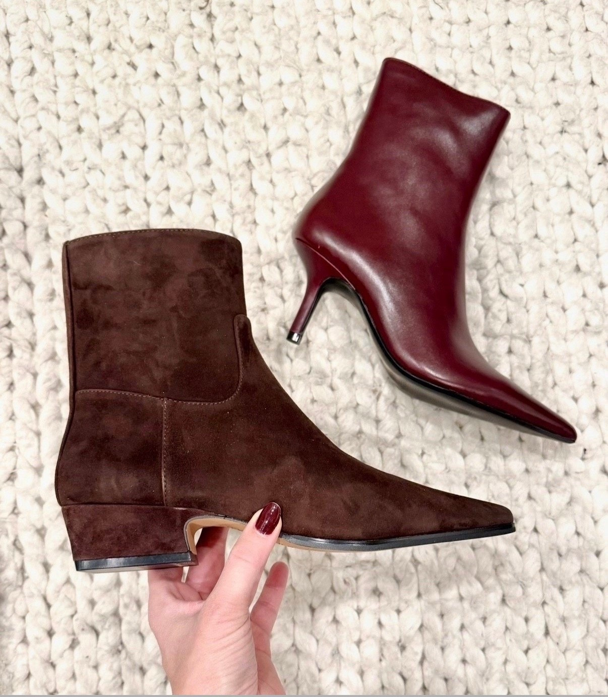 Fall boots
Burgundy boots 
Suede boots 
Fall outfit 

#LTKShoeCrush #LTKStyleTip #LTKSeasonal