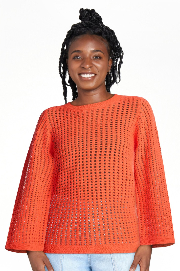 Time and Tru Women\u2019s Textured Cotton Sweater with Long Sleeves, Lightweight, Sizes XS-XXXL | Walmart (US)