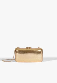 Bolsa Clutch Couro Snake Dourada | Schutz BR