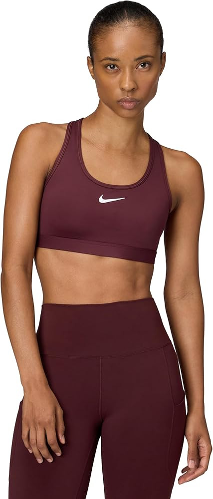 Nike Women's Swoosh Medium Support Padded Sports Bra, Burgundy Crush/White, Small at Amazon Women... | Amazon (US)