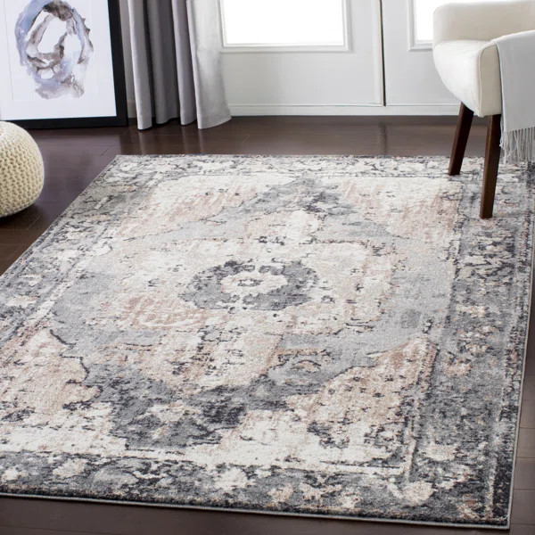 Ebenezer Oriental Charcoal Area Rug | Wayfair Professional