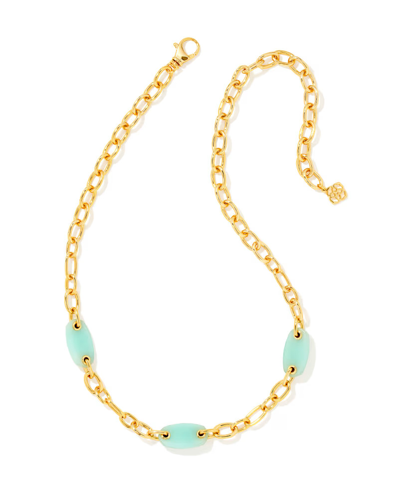 Ashlyn Gold Mixed Chain Necklace in Teal Amazonite | Kendra Scott