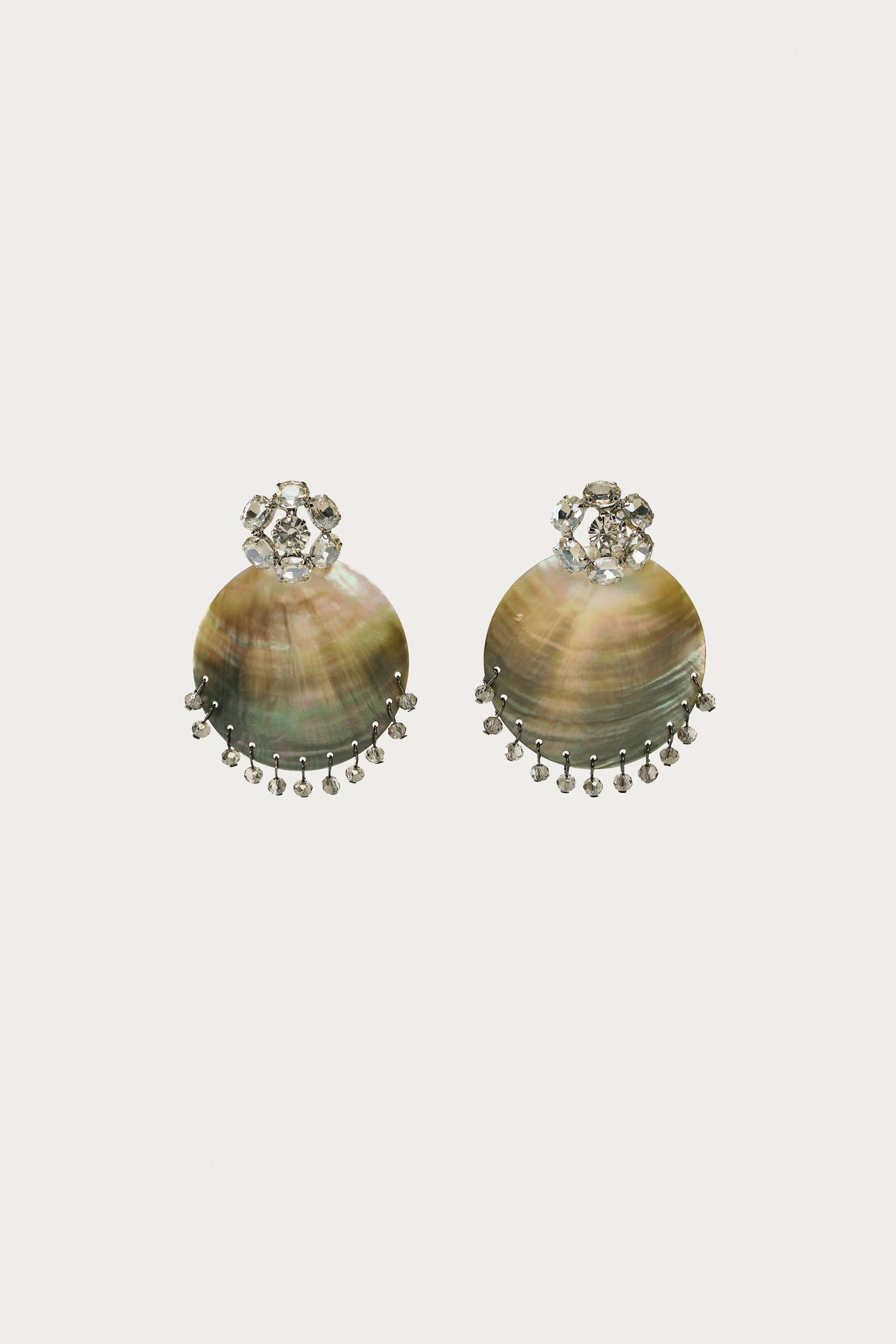 MARISA BERENSON X ZARA SHELL JEWEL EARRINGS | Zara UK