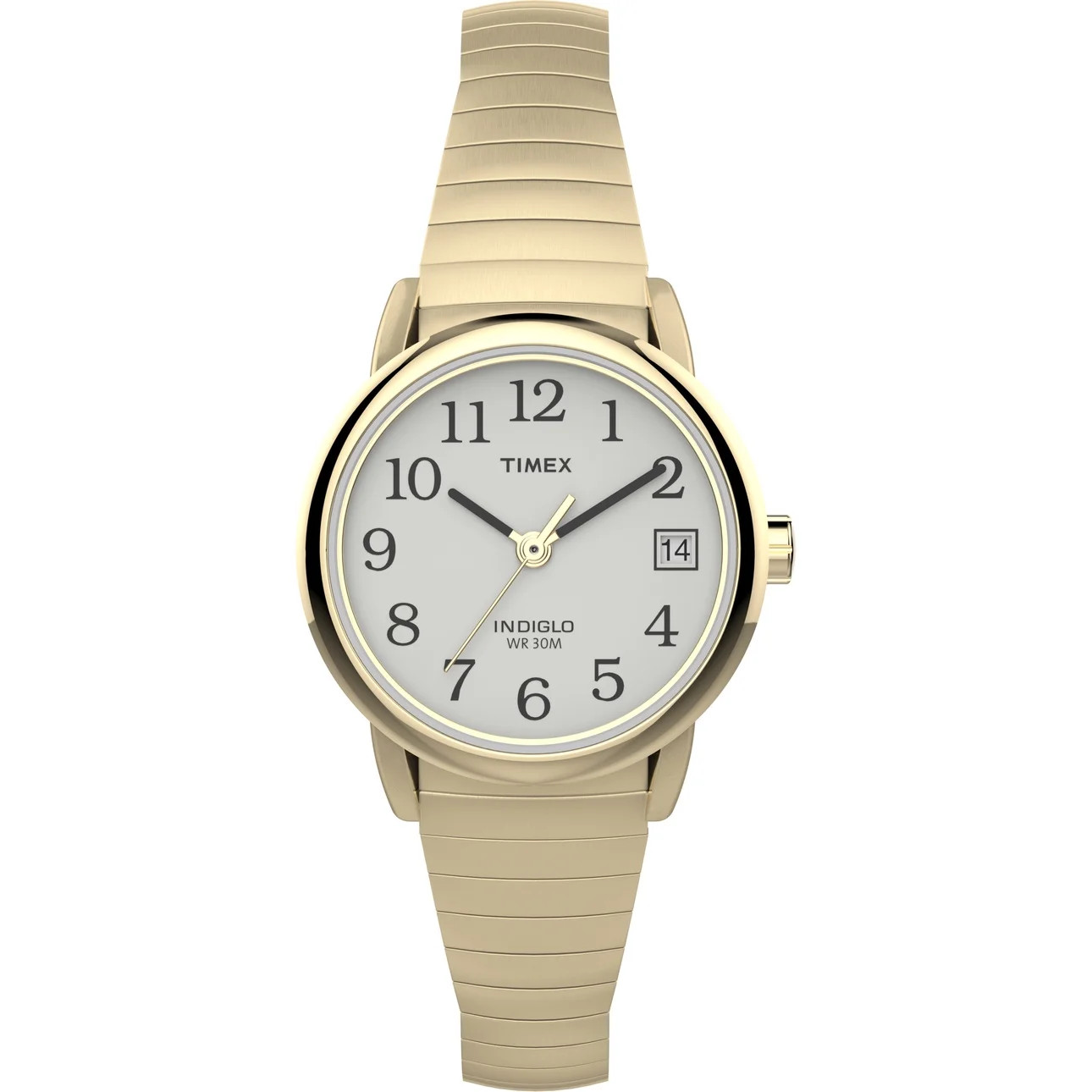 Timex Women's Easy Reader Date Gold/White 25mm Casual Watch, Tapered Expansion Band | Walmart (US)