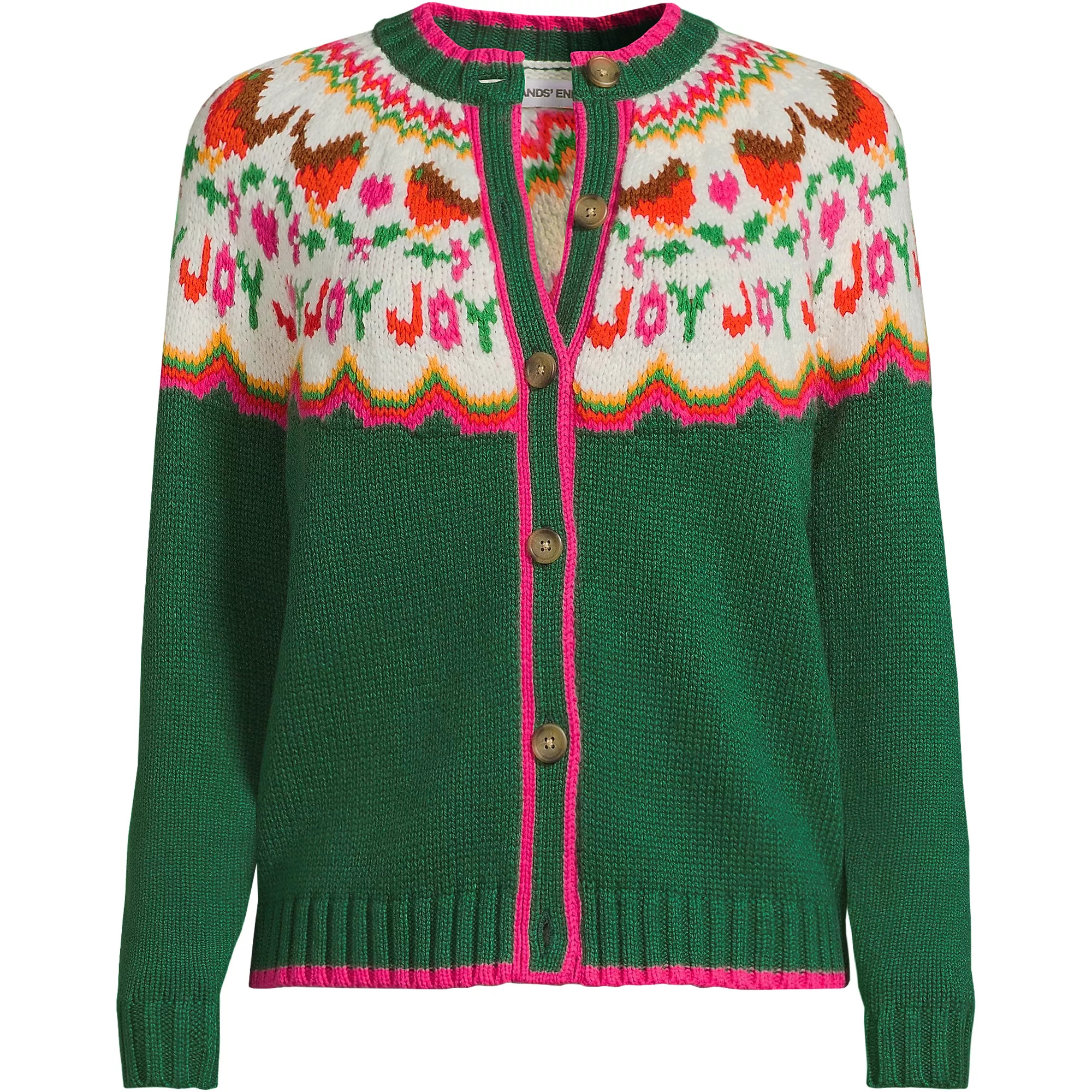 Women's Lofty Fair Isle Cardigan Sweater | Lands' End (US)