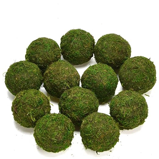 Byher Decorative Ball Natural Green Moss Handmade (3.5"-Set of 6) | Amazon (US)