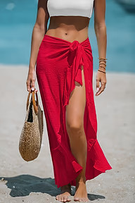Strawberry Fizz Red Cover-Up Sarong | Cupshe US