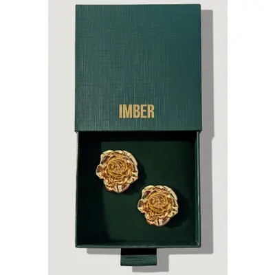 IMBER Rose Statement Stud Earrings in Silver at Nordstrom | Nordstrom
