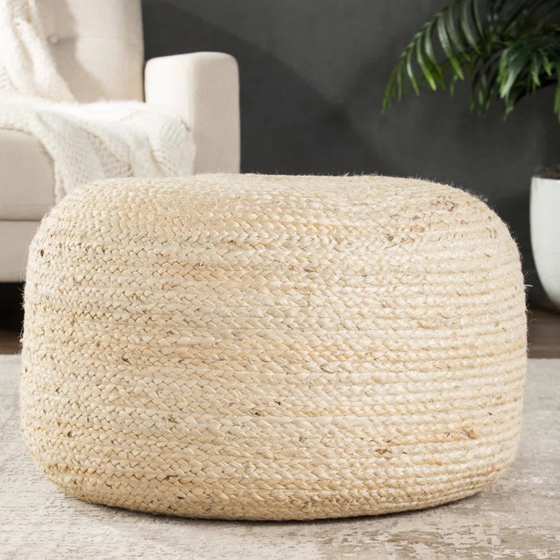 Shipka 29'' Wide Round Pouf Ottoman | Wayfair North America