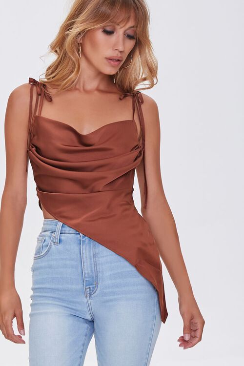 Satin Asymmetrical Tie-Strap Cami | Forever 21 (US)