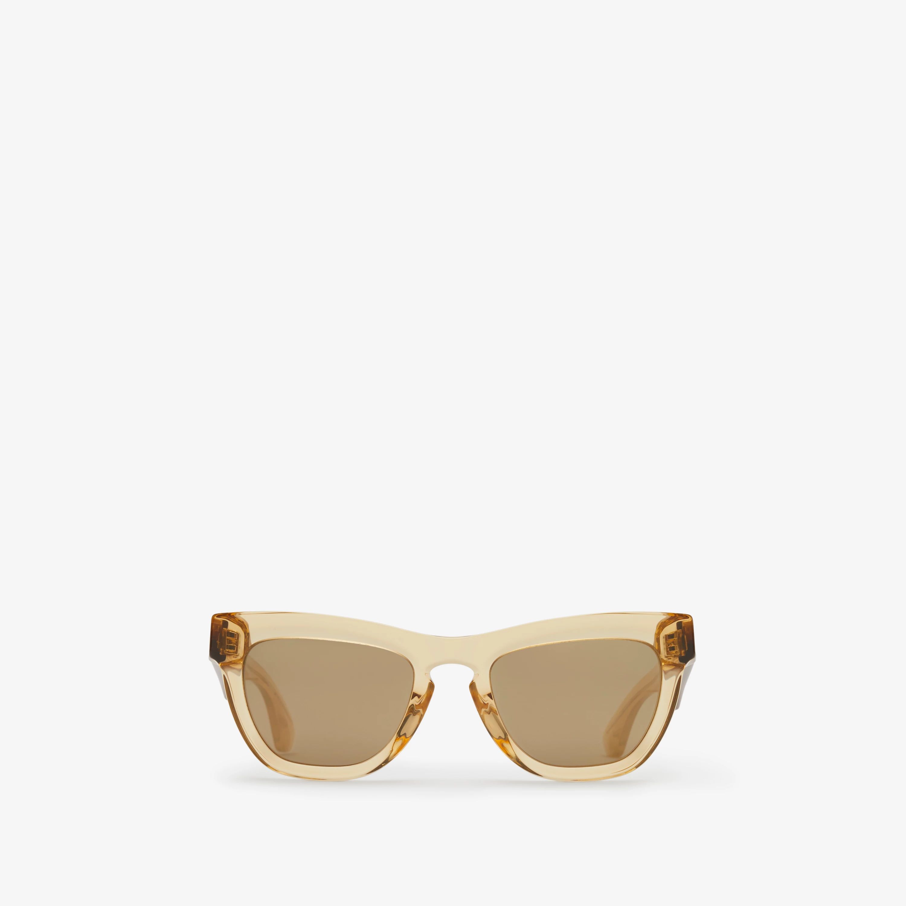 Square Frame Sunglasses in Light Beige | Burberry® Official | Burberry (US)