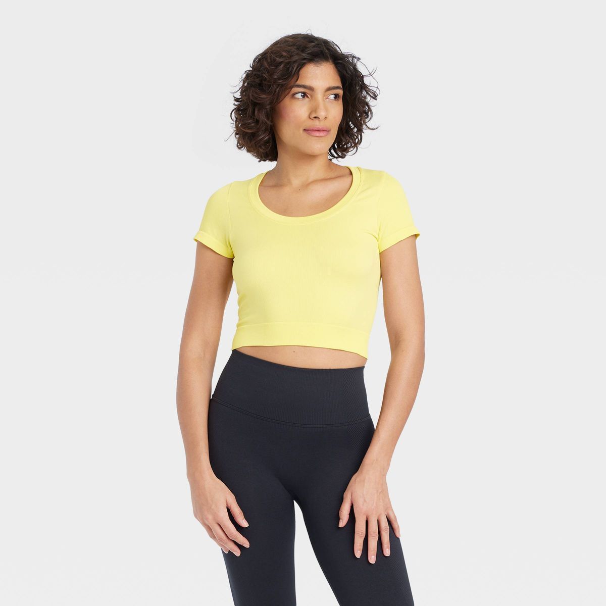 Women's Seamless Cropped Short Sleeve Top - All In Motion™ | Target