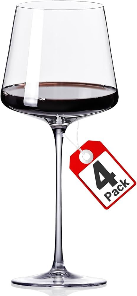 Physkoa Wine Glasses Set 4 -【23oz】 Red Wine Glasses with Tall Long Stem,Hand Blown【Large】... | Amazon (US)