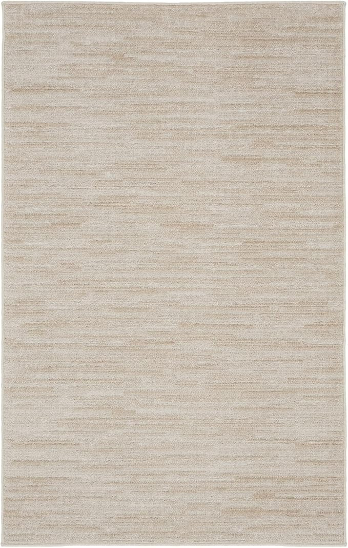 Nourison Essentials Indoor/Outdoor Ivory Beige 3' x 5' Area Rug, Easy Cleaning, Non Shedding, Bed... | Amazon (US)