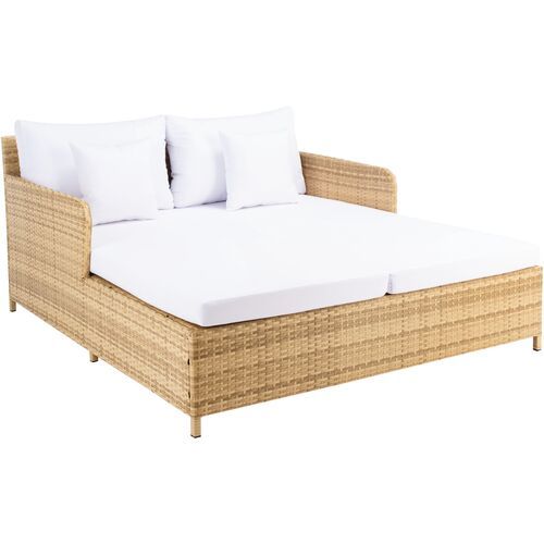 Callipso Outdoor Daybed, Natural/White | One Kings Lane