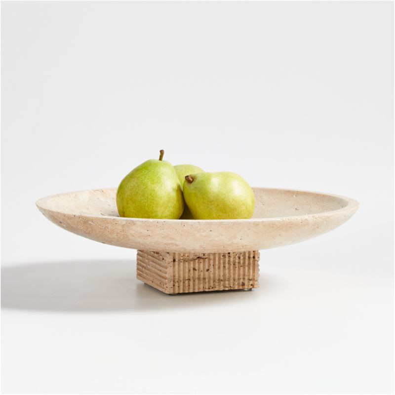 Isaac Travertine Decorative Bowl | Crate & Barrel | Crate & Barrel
