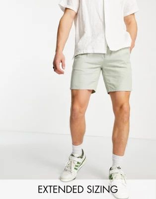 ASOS DESIGN linen cigarette shorts in light khaki | ASOS | ASOS (Global)