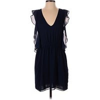 Zara Basic Casual Dress - Popover: Blue Solid Pattern Dresses - Used - Size Small | ThredUp (US)