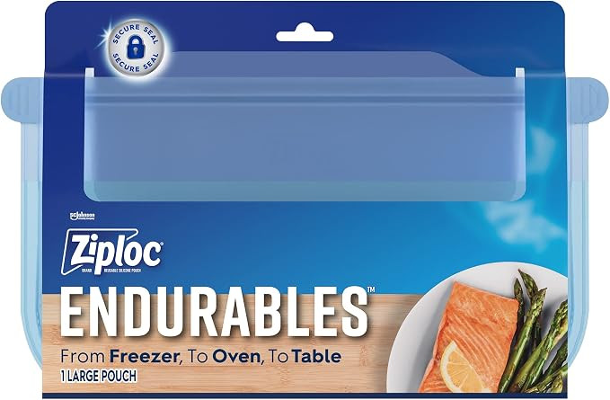 Ziploc Endurables Large Pouch, 8 Cups, Reusable Silicone Bags and Food Storage Meal Prep Containe... | Amazon (US)