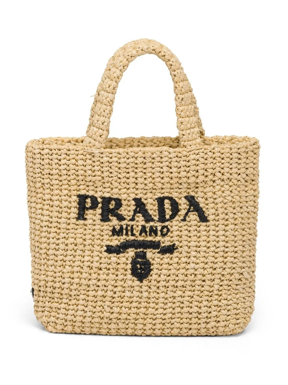 small logo-embroidered raffia tote bag | Farfetch Global
