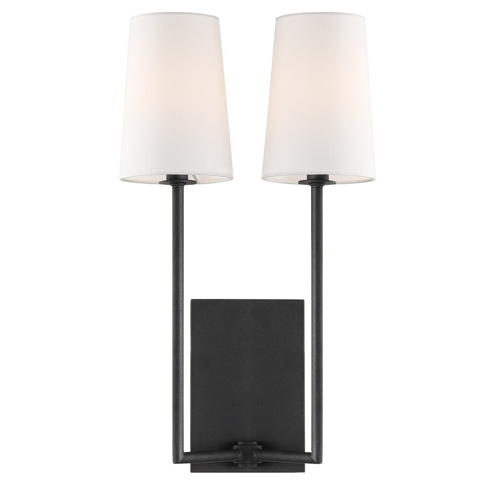 Lena 2-light Black Forged Wall Sconce | Bed Bath & Beyond