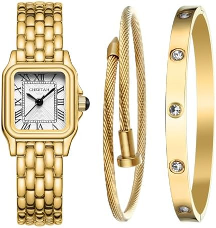CHEETAH Women’s Gold Bangle Watch and Bracelet Set | Amazon (US)