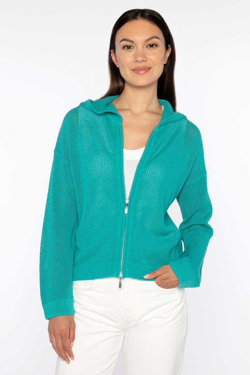 MESH ZIP HOODIE | Kinross Cashmere