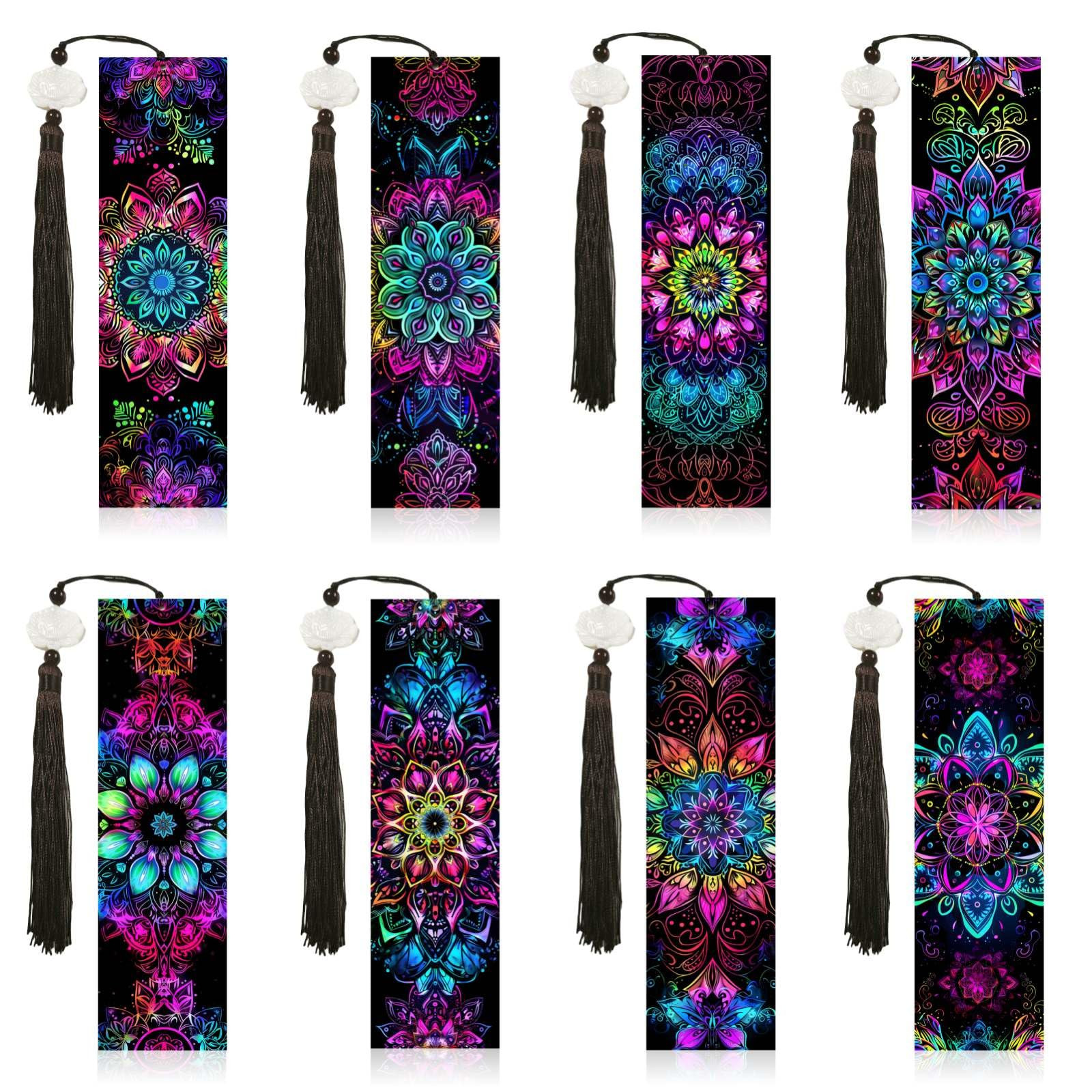 8PCS Mandala Diamond Art Bookmarks for Adults Acrylic Bookmark Kit with Tassel for Book Lovers Gi... | Amazon (US)