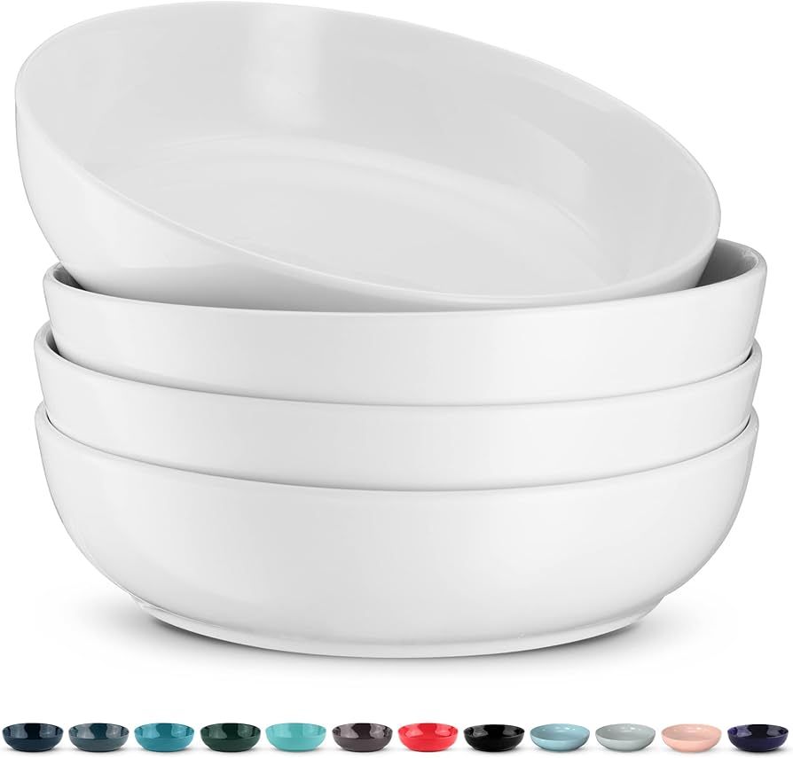 KooK Ceramic Pasta Bowl Set, For Soups and Salads, Serving Bowls, Large Capacity, Microwave & Dis... | Amazon (US)
