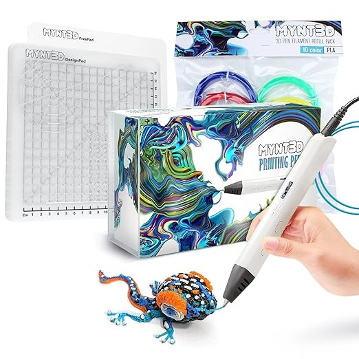 MYNT3D Pro 3D Pen + 10 Color PLA + DesignPad Mat Kit | Amazon (US)
