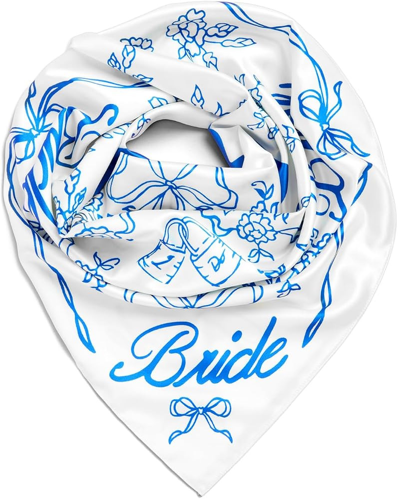 xo, Fetti Bride Head Scarf, 27x27 in | Bachelorette Bandana, Bridal Headwear, Bach Party Accessor... | Amazon (US)