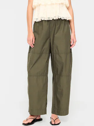 Mid-Rise Pull-On Cropped Utility Pants | Old Navy (US)