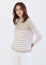 The Cotton Mock Neck - Striped | Alice Walk