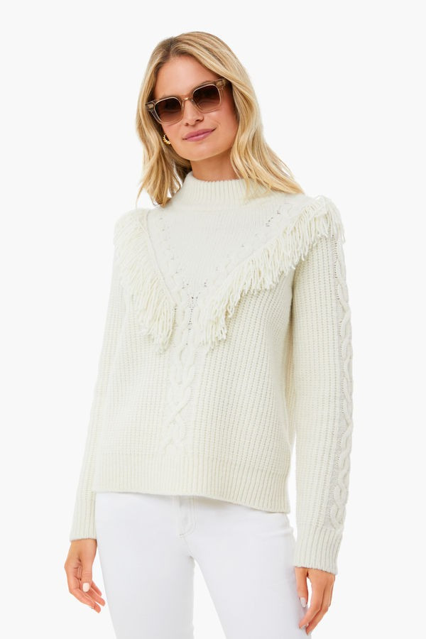 Ivory Fringe Caswell Sweater | Tuckernuck (US)