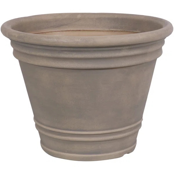 Pepinn 20" x 20" x 14.75" Round Sable Polyresin Outdoor Planter Pot | Wayfair North America