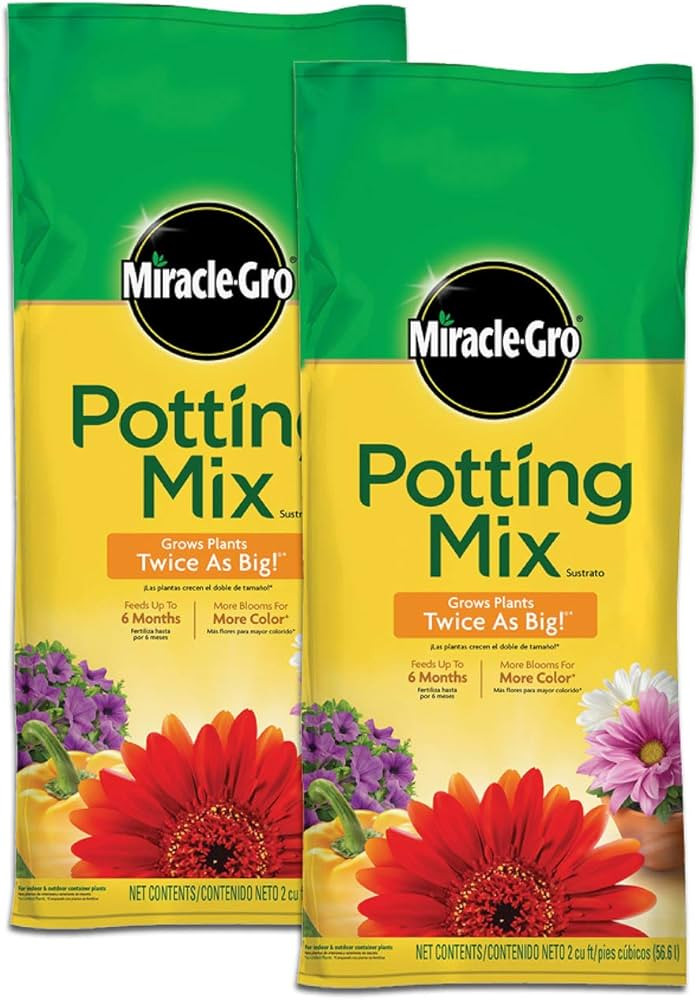 Miracle-Gro Potting Mix, Potting Soil for Indoor and Outdoor Container Plants, Enriched with Plan... | Amazon (US)