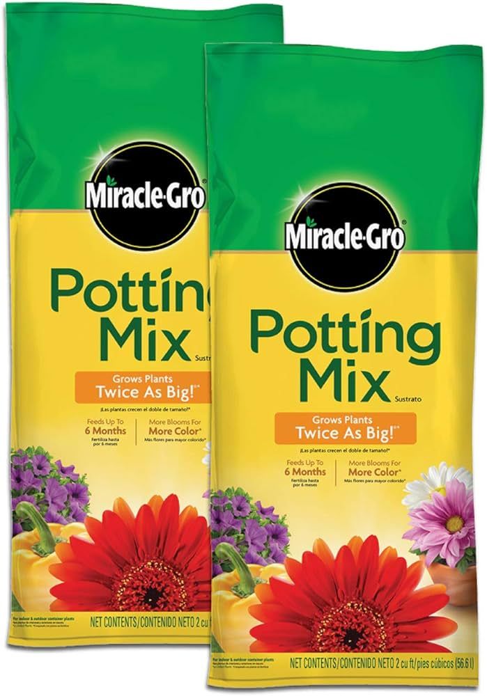 Miracle-Gro Potting Mix, Potting Soil for Indoor and Outdoor Container Plants, Enriched with Plan... | Amazon (US)