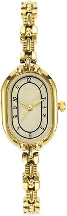 ADSBIAOYE Gold Watches for Women Dainty Vintage Oval Small Bracelet Watch Stainless Steel Waterpr... | Amazon (US)