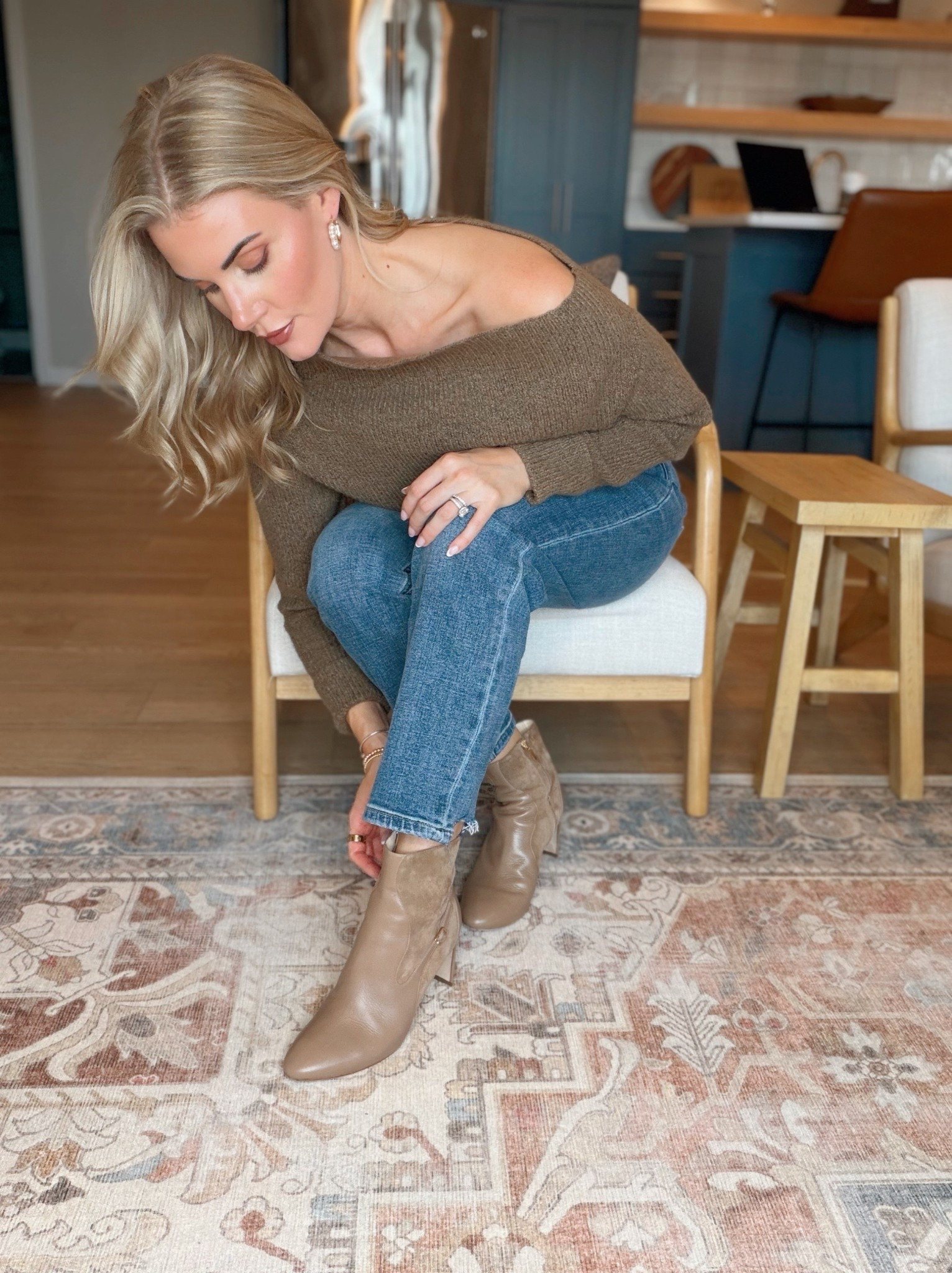 Spring outfit ideas - wearing my favorite ankle booties from Elizee. Handmade in Italy, not only are these absolutely stunning, but they are so comfortable! Wearing my true size 7.5 ￼￼

#LTKootd #LTKSeasonal
