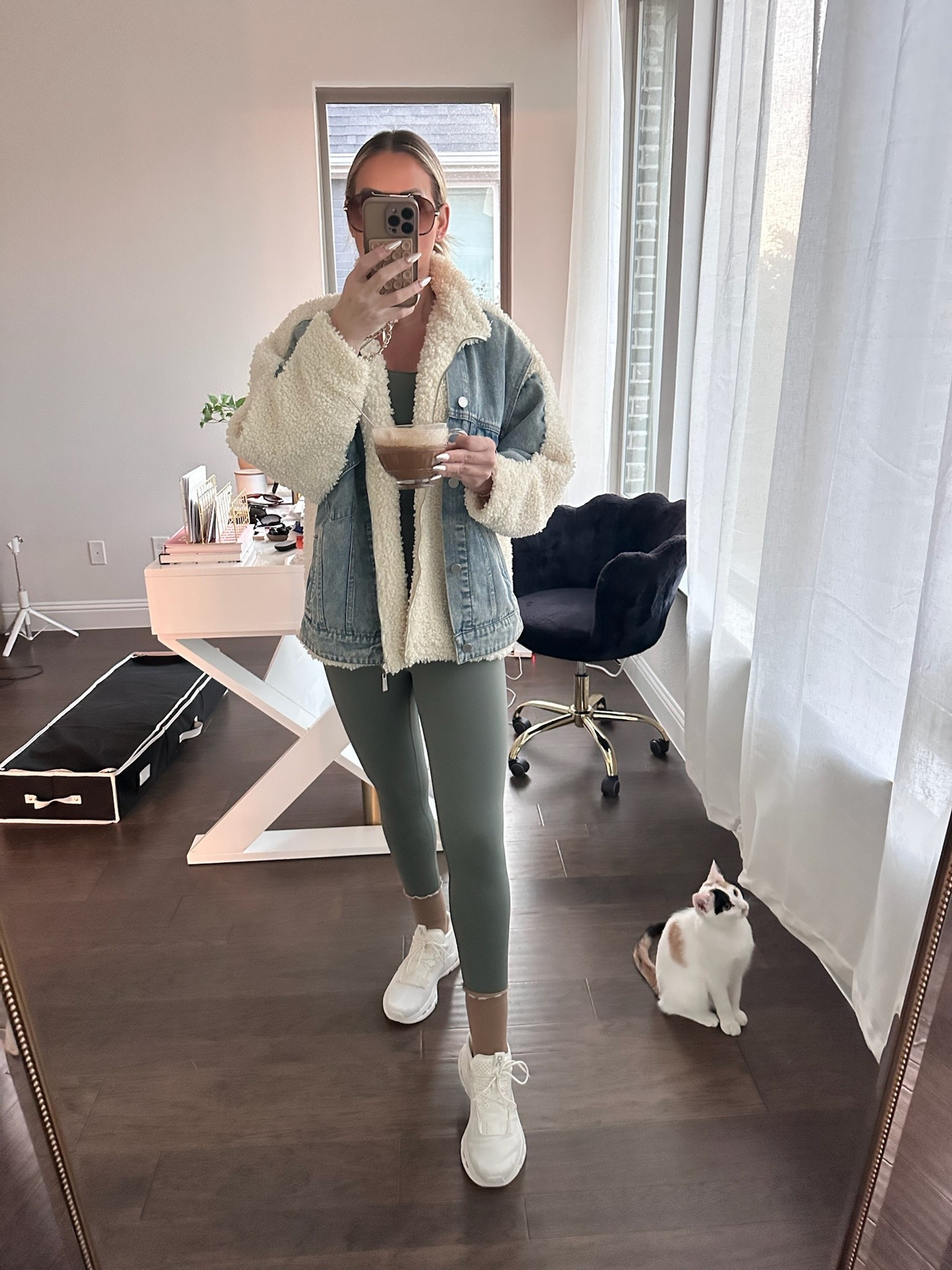 Pilates mornings but make it elevated 🤍

Loving this easy Amazon activewear set lately — the new sculpting tank + high-waisted leggings are soft, smoothing, and actually flattering (not see-through 🙌). Perfect for Pilates, errands, or coffee after.

Added my favorite cozy layers with this oversized denim sherpa jacket, classic aviator sunglasses, and the cutest heart grip socks for studio days. Comfortable, practical, but still pulled together — which is always the goal.

Athleisure that feels polished > always.

Everything linked and easy to mix + match for that effortless, everyday but elevated look.

#amazonfashion #over40style #athleisurewear #pilatesoutfit #ltkfitness

#LTKfitnessgoals #LTKgrwm #LTKootd